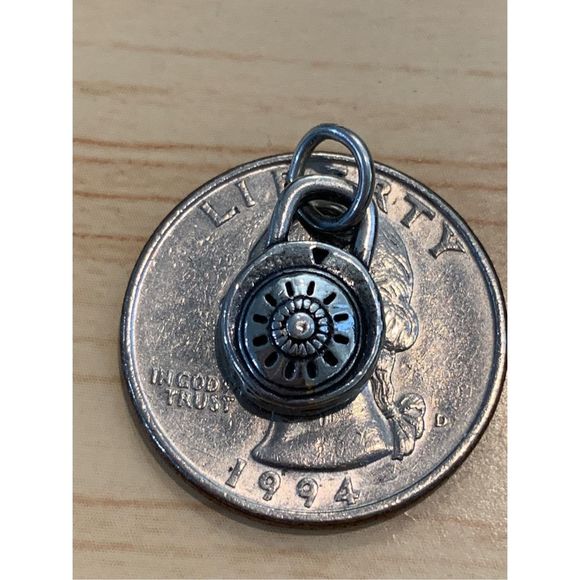 .925 Lock Sterling Silver Jewelry Charm - Picture 2 of 4